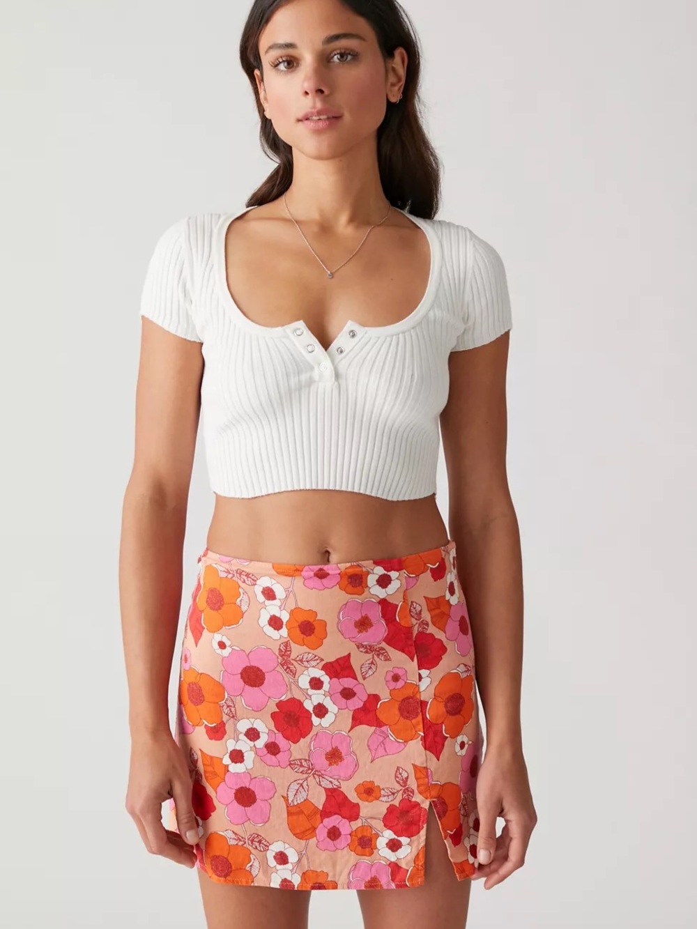 Urban Outfitters Rosie Notched Pelmet Mini Skirt